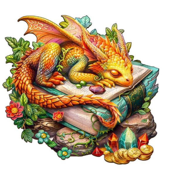 Sleeping Dragon wooden jigsaw puzzle - Picture 1 of 2